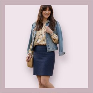 H&M Blue Wool Blend Mini Skirt Size 6